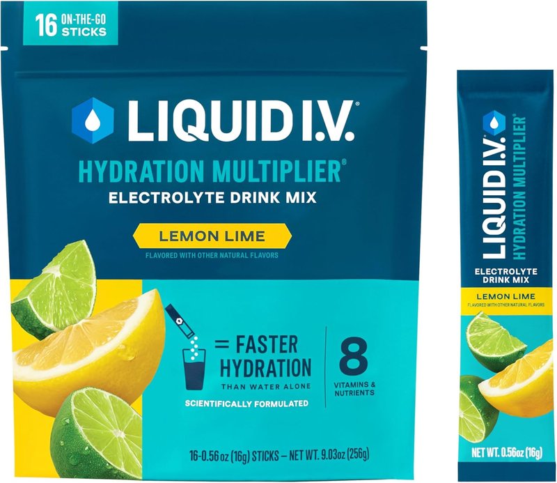 Liquid I.V.® Hydration Multiplier - Lemon Lime Electrolyte Powder Drink Mix | 16 Servings