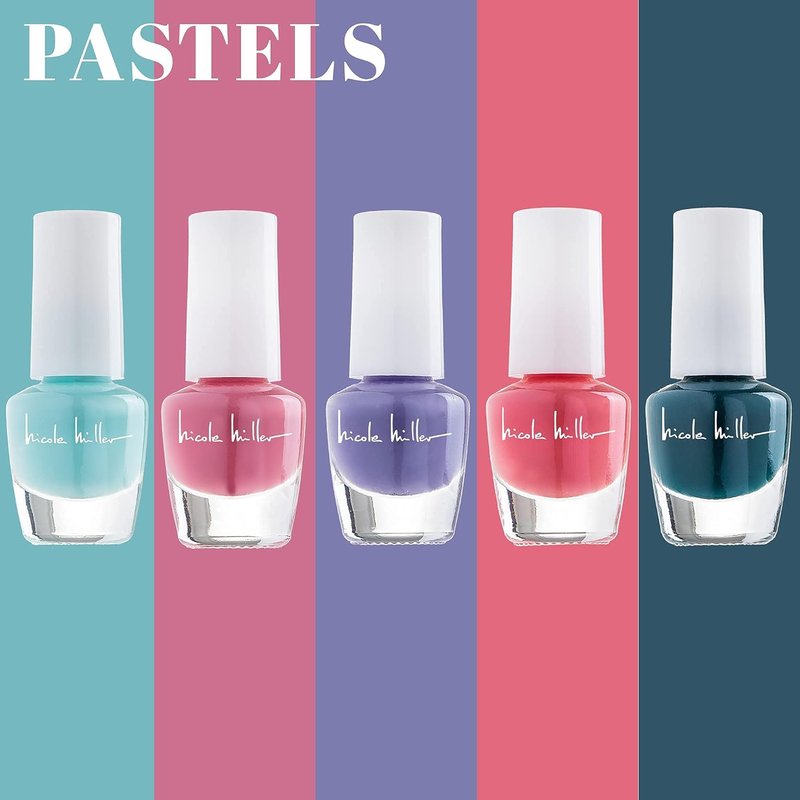 Nicole Miller Mini Nail Polish Set - Glossy Vibrant Colors for Fingernails & Toenails | 2-Pack Trendy Collection