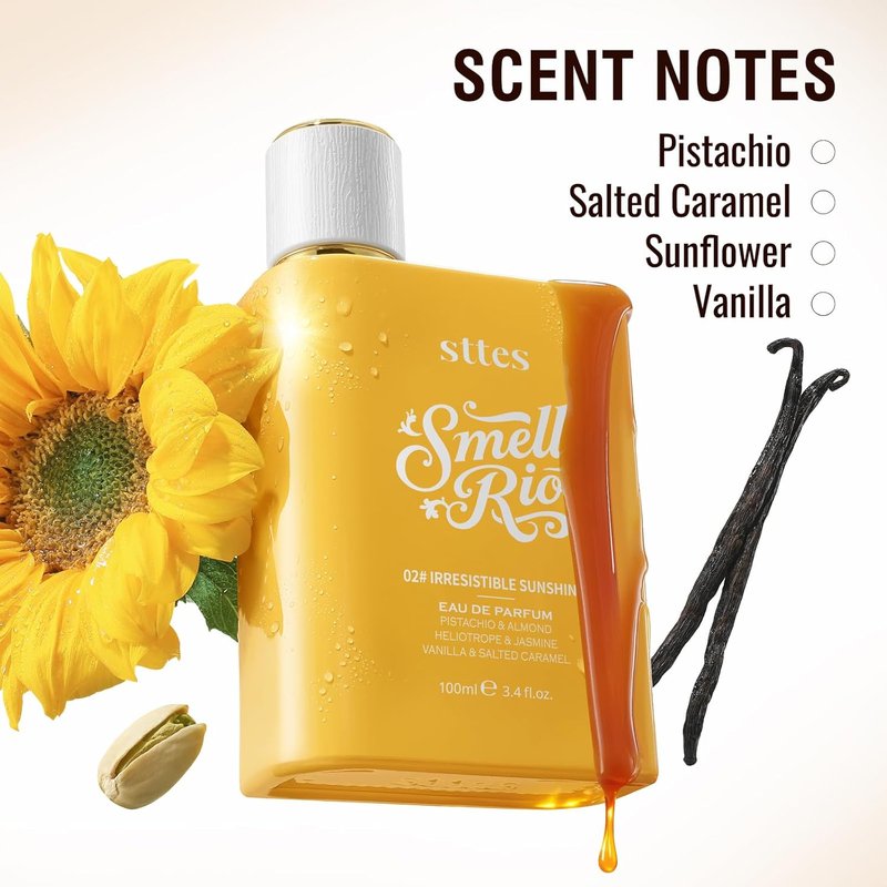 Irresistible Sunshine Perfume for Women - Pistachio, Vanilla & Salted Caramel Eau de Parfum 100ml | Sweet Gourmand Fragrance