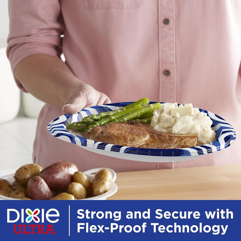 Dixie Ultra Large Paper Plates - 10 Inch, Heavy Duty, Microwave-Safe, Soak-Proof | 172 Count