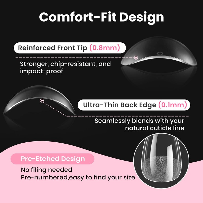 Beetles Gel Nail Kit Flat-X, Almond Short, 320pcs 16 Sizes Nail tips, with 15g Nail Glue Gel Hands-Free, 7.5ml Base Gel & Top Coat, Mini Lamp, for Acrylic Press On Nail, Extension DIY Set at Home