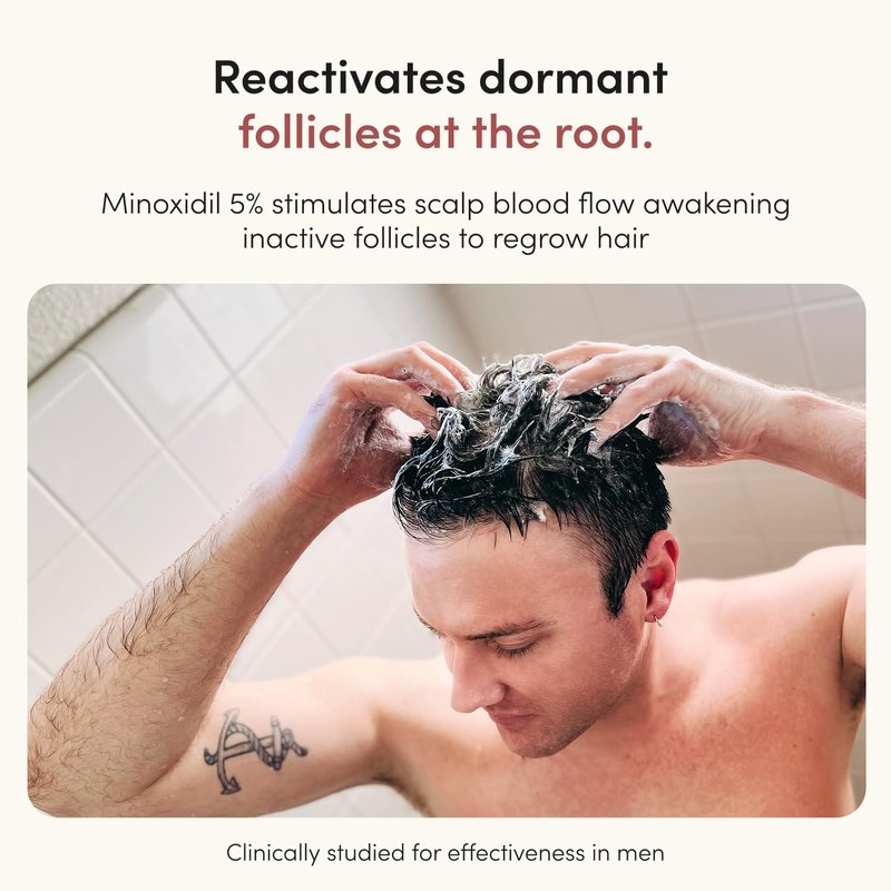 Hims Hair Regrowth Treatment - Extra Strength Minoxidil 5% Solution for Men - Thicker, Fuller Hair - Unscented, 3 Pack