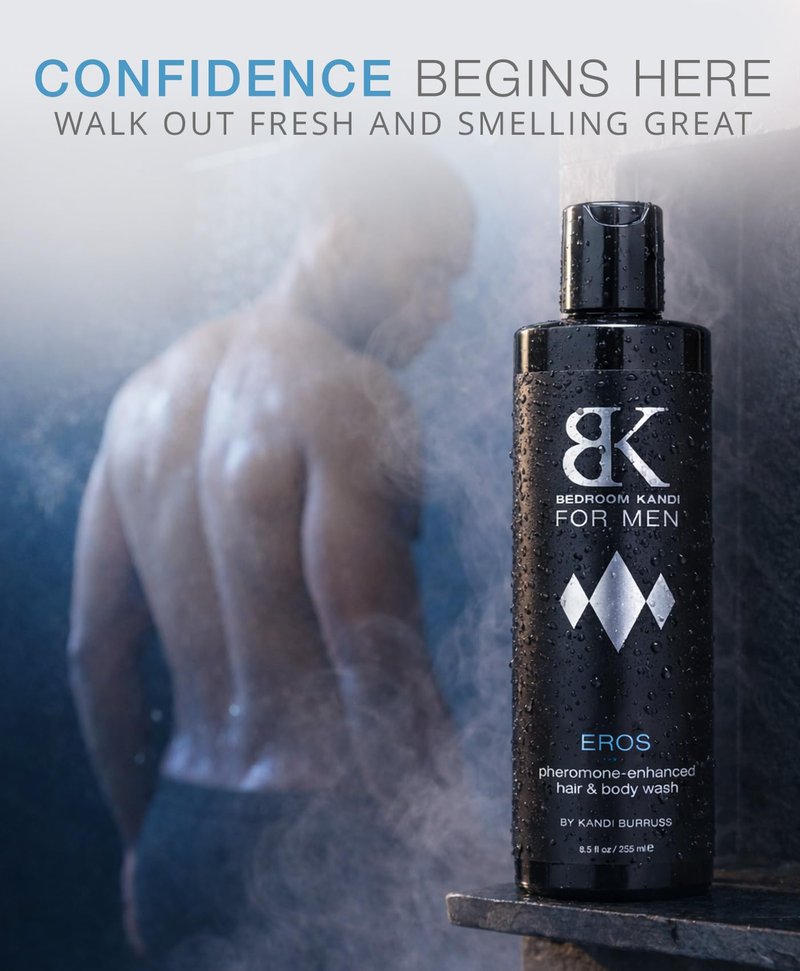 Bedroom Kandi for Men Body Wash 8.5 Fl Oz – Pheromone Infused Moisturizing & Deodorizing Formula with Aloe, Shea Butter & Essential Oils for Smooth Skin & All Day Freshness - Premium Grooming Product