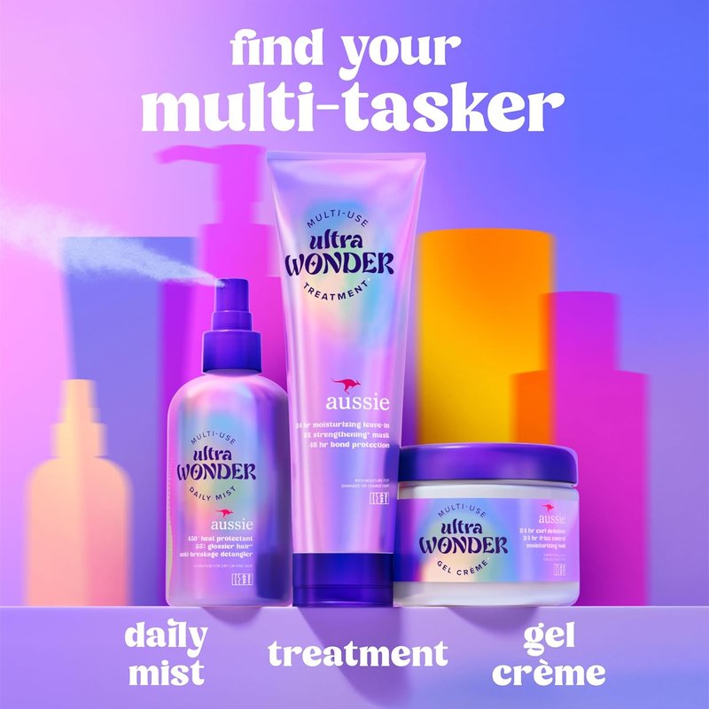 Aussie Ultra Wonder Treatment - Leave-In & Pre-Wash for All Hair Types | 8oz, Amino Acids Enriched