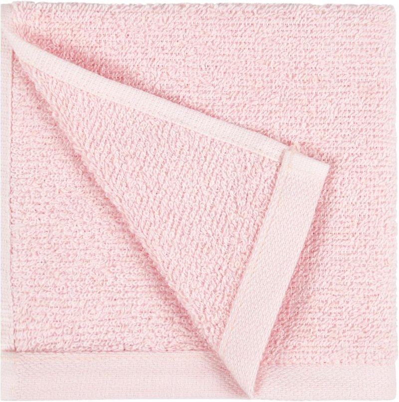 Highly Absorbent Cotton Washcloths - Fast Drying Bathroom & Face Towels | 12 x 12 Inches, Petal Pink, 24-Pack