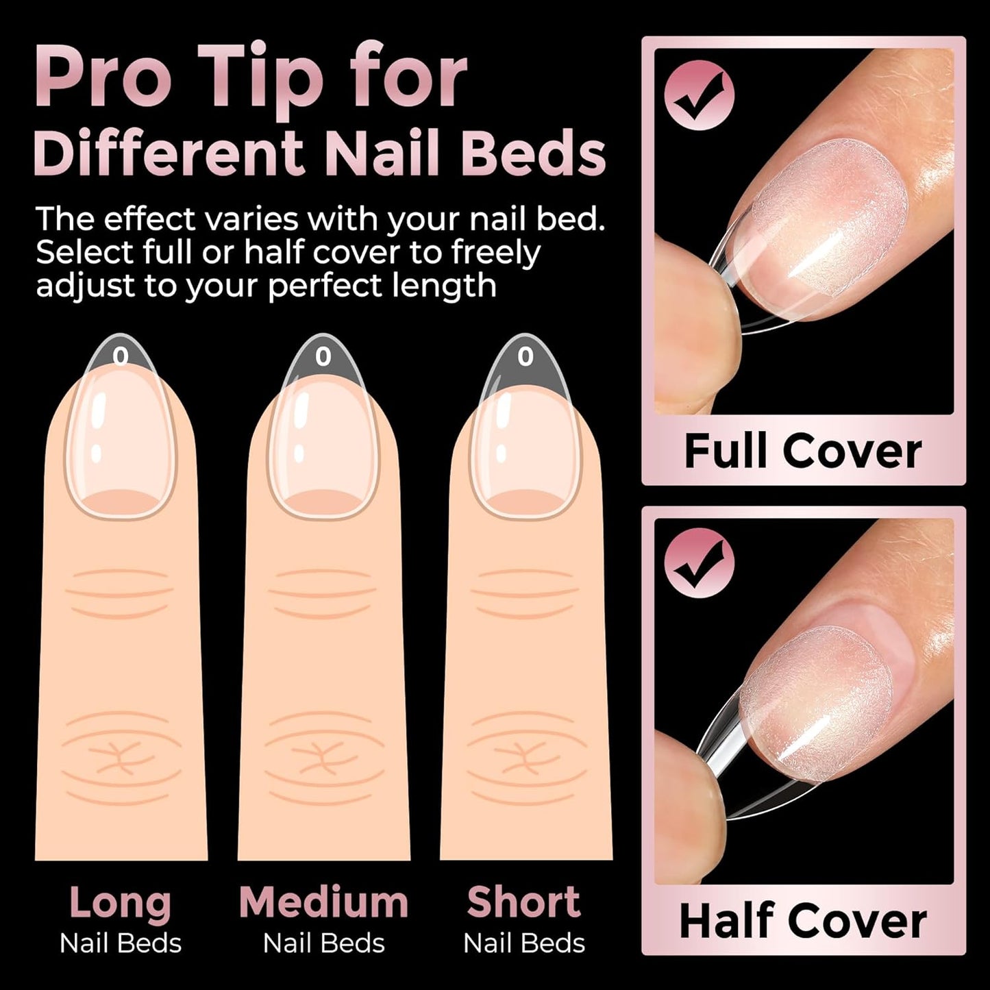 Skiennix Short Almond Nail Tips - 240pcs Soft Gel Acrylic Fake Nails | Half Matte Full Cover, 12 Sizes