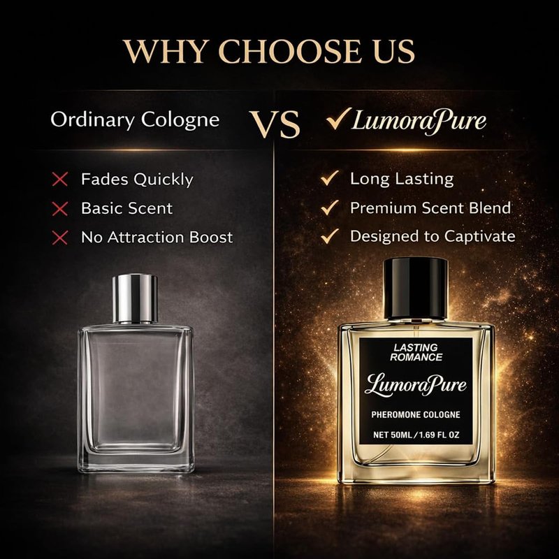 LumoraPure Pheromone Cologne for Men, Fresh Scent, Long-lasting Fragrance, 50 ml/1.69 fl oz.