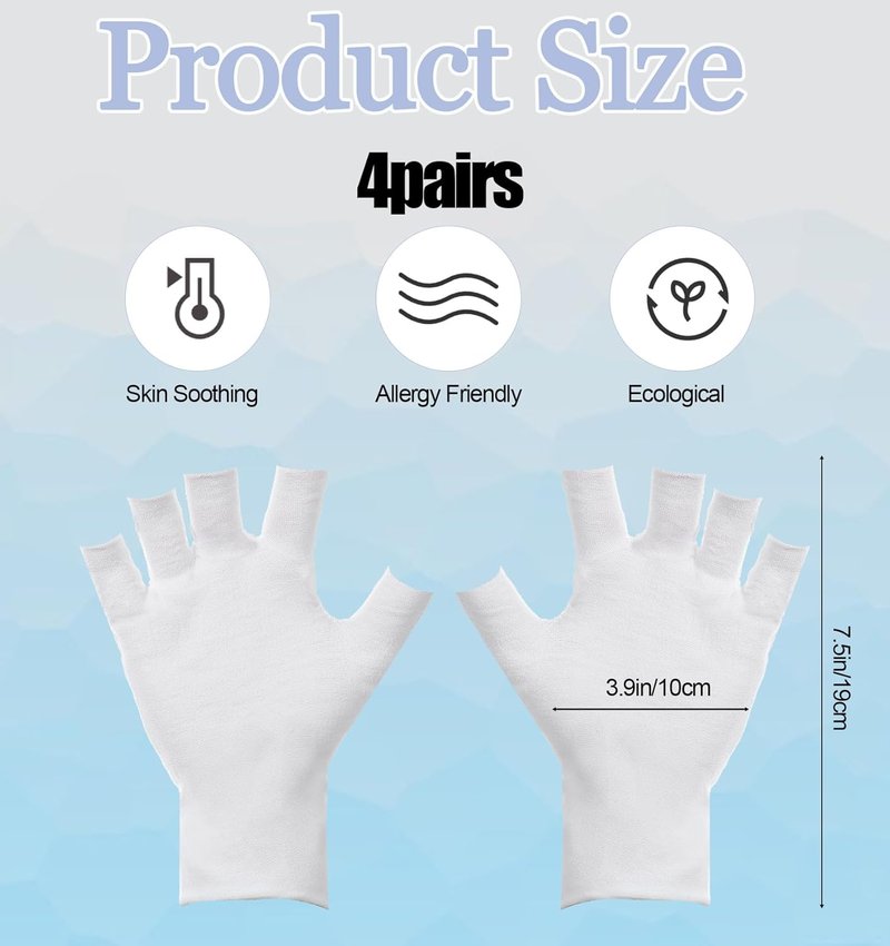 Regine Switzerland Eczema Gloves - Fingerless Cotton for Dry Hands & Overnight Relief | One Size Fits Most