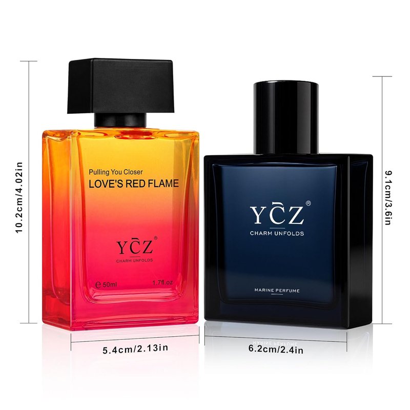 Men's Cologne Set - Long Lasting Bottled Marine & Borrowing Fire Perfume | 1.7oz (50ml) - Ideal Christmas Gift