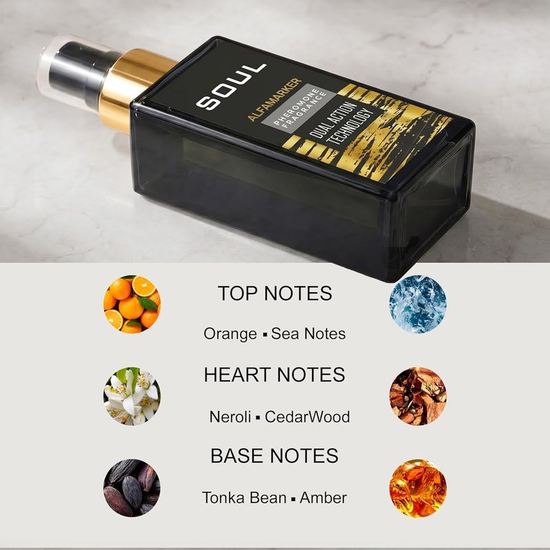 Pheromone Cologne for Men - Citrus Woody Spicy Scent | 4fl.oz Long-Lasting Body Spray