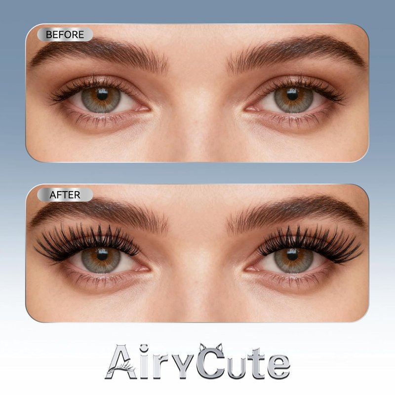 AiryCute Lash Bond and Seal - 150H Waterproof Eyelash Glue for Lash Clusters - Strong Hold, Latex-Free | Black 5ml + 5ml
