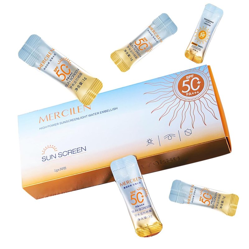 Mini Sunscreen SPF50+ PA+++ | 30PCS Travel Size Bulk for Face & Body - Lightweight, Non-Greasy, Water-Resistant