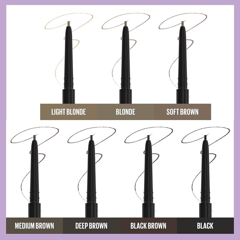 Maybelline Brow Ultra Slim Defining Eyebrow Pencil - Light Blonde | 1.55mm Tip & Blending Spoolie for Precision