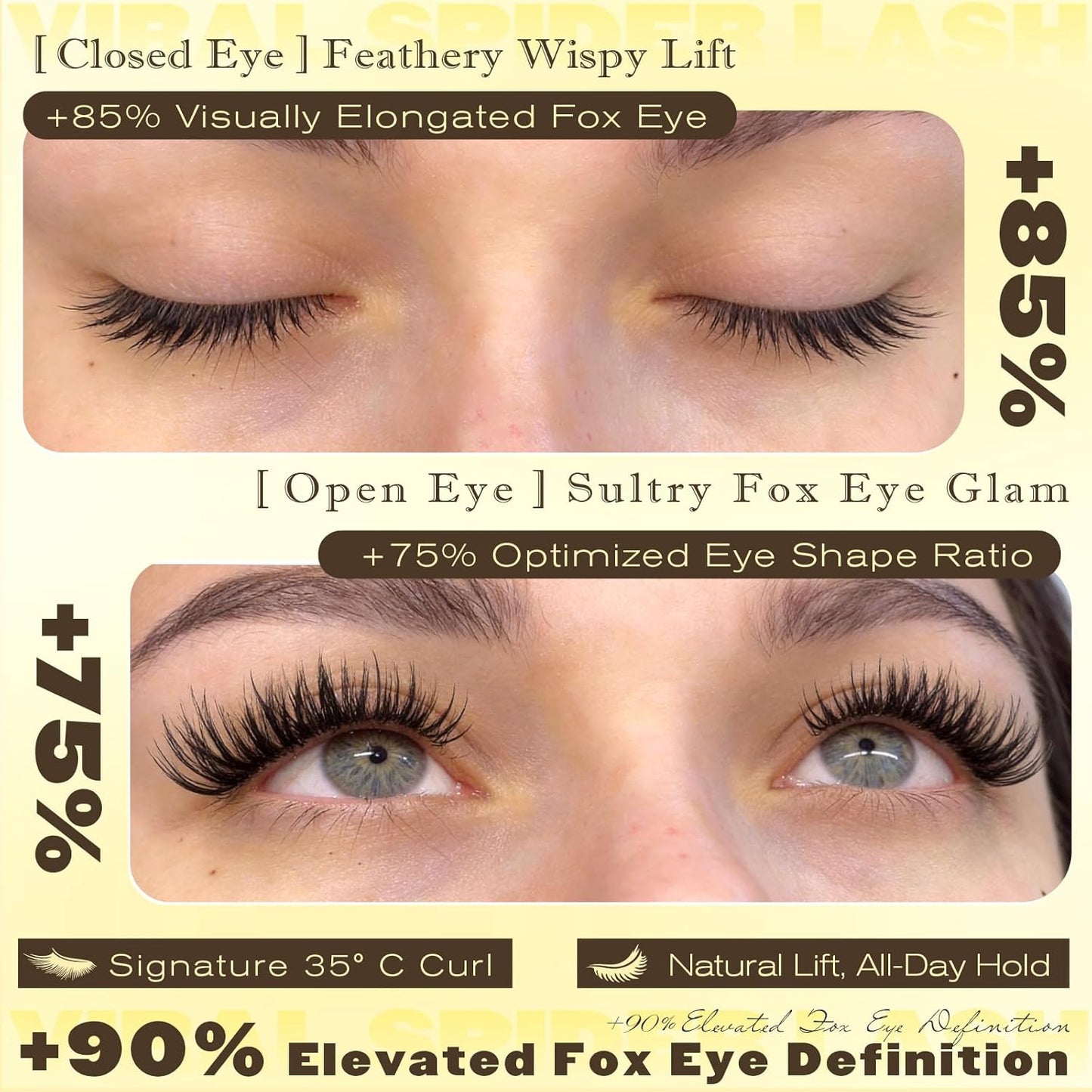 Skiennix Natural Lash Clusters Kit - Wispy Eyelash Extensions with Invisible Band | 10-16mm C Curl
