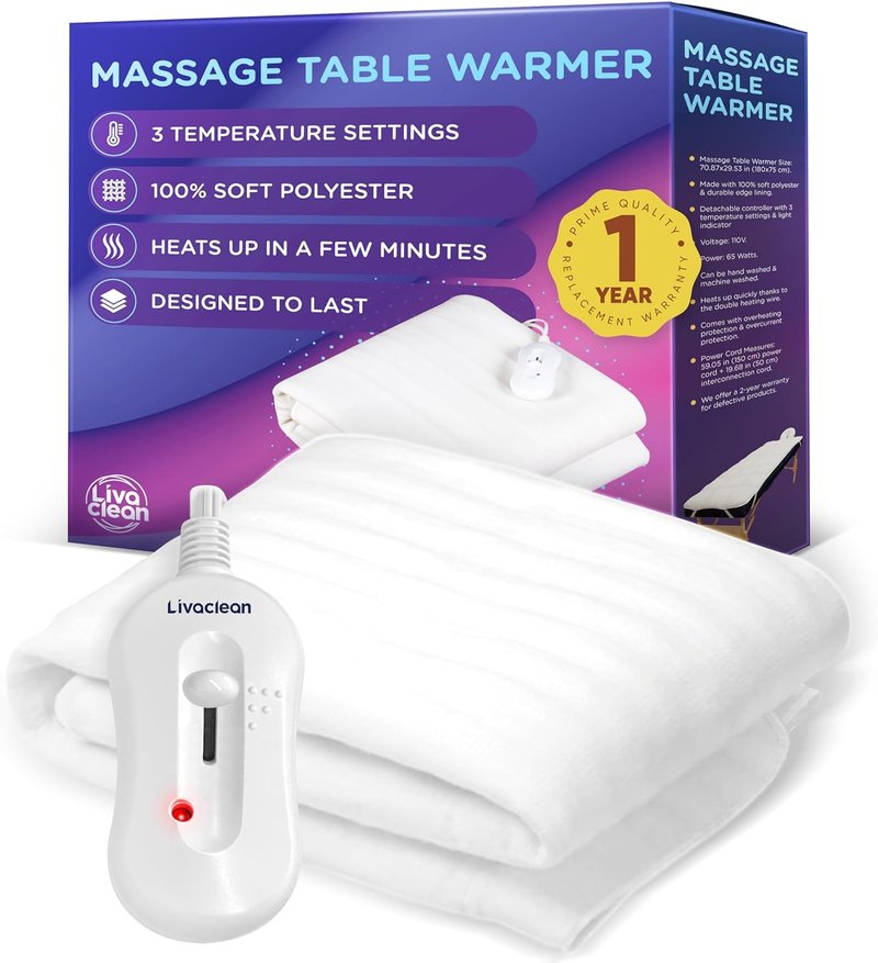 Skiennix Massage Table Warmer - Electric Heated Blanket with 3 Temperature Settings | 70.8” x 29.5” for Spa Therapy