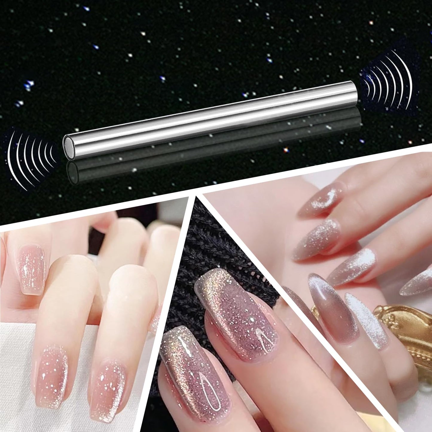 WOKOTO 5Pcs Nail Magnet For Cat Eye Nails Designs Magnet Pens Big Cylinder Magnet Stick And 4 In 1 Magnet Blocks Nail Art Tools For Nail Art Cat Eye Magnet For Nails Cat Eye Magnets For Women Nails