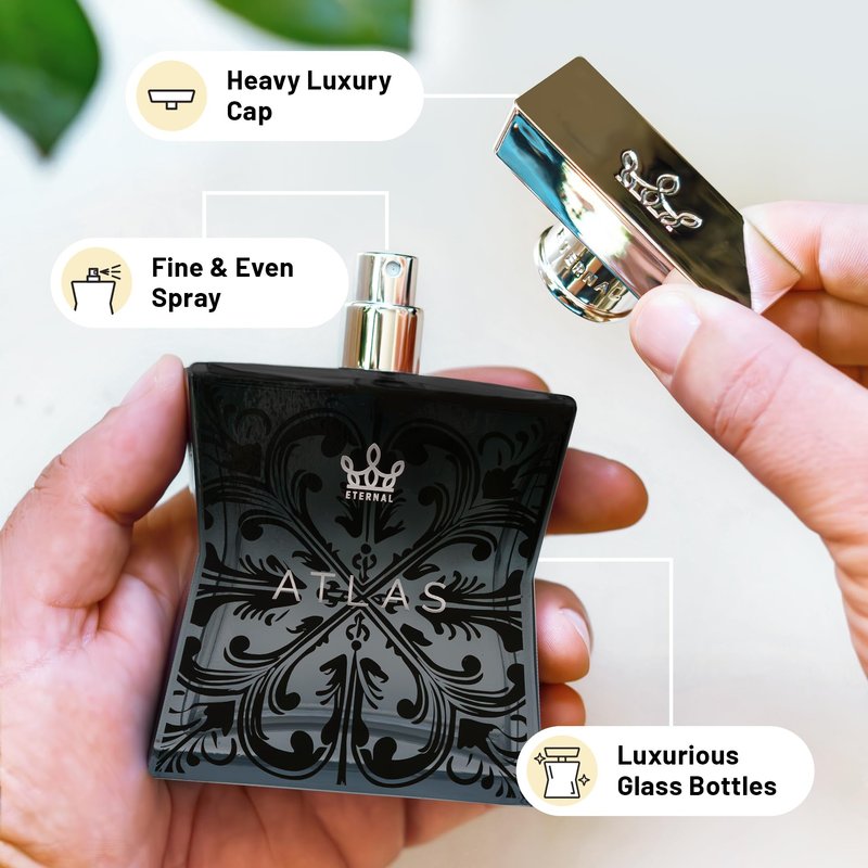 Eternal Fragrance - Eternal Atlas - Inspired by Iconic Men's Cologne - 3.4 oz (100ml) - Eau de Parfum - Long-lasting - Vegan - Clean Ingredients - Cologne for Men - 2000 sprays per bottle