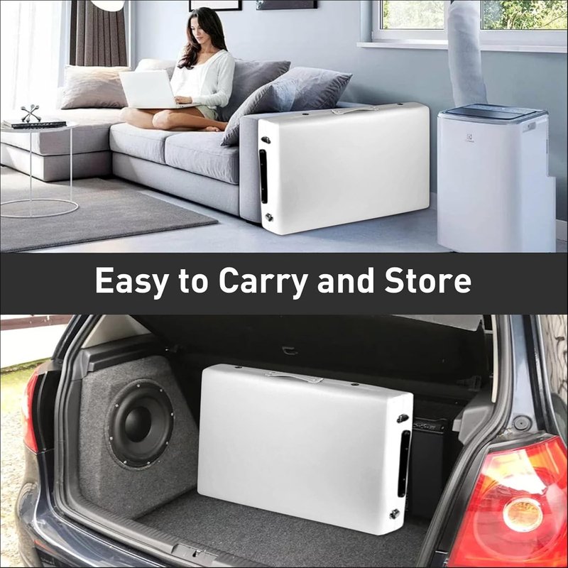 Portable Massage Table - Foldable Height Adjustable Lash Bed | PU Leather Facial Tattoo Bed (White)