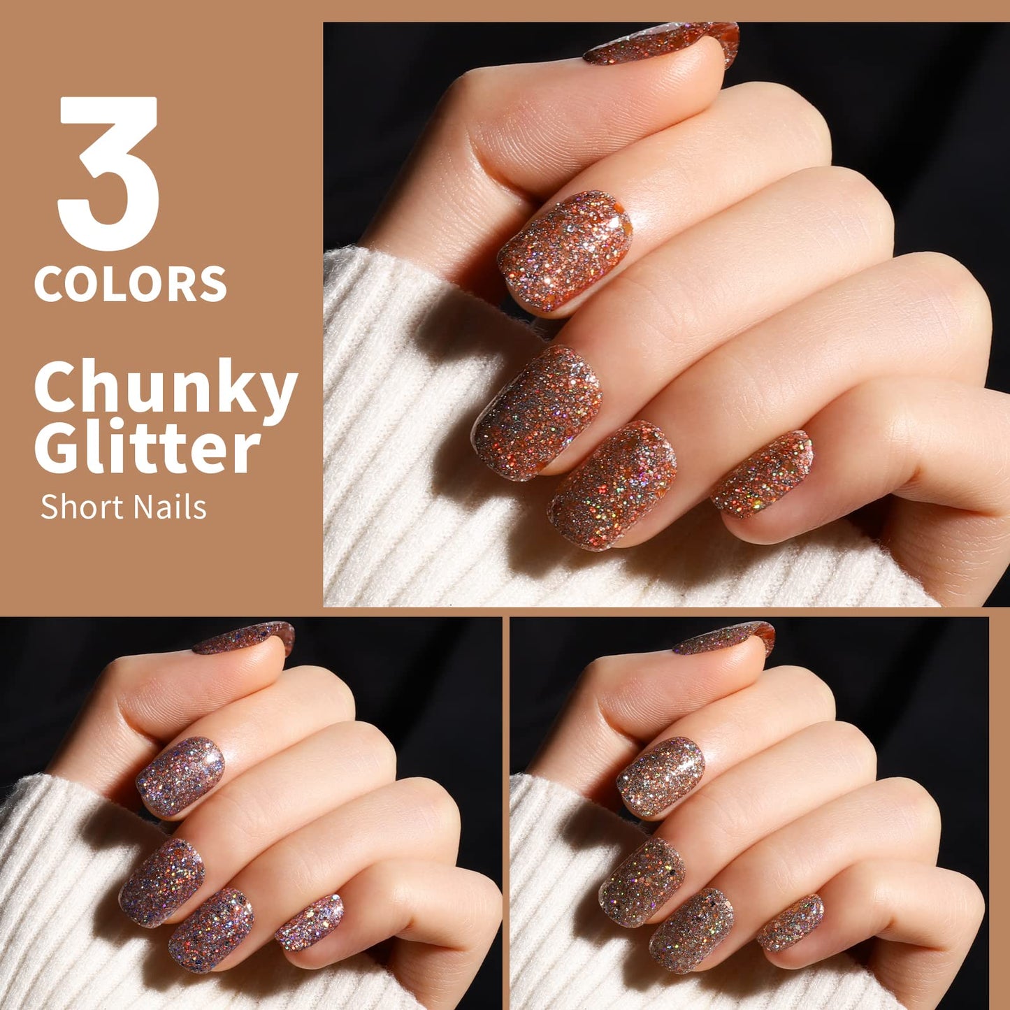 Teenitor 576Pcs Short Square Press On Nails Kit with Matte, Glossy, Glitter, and French Designs