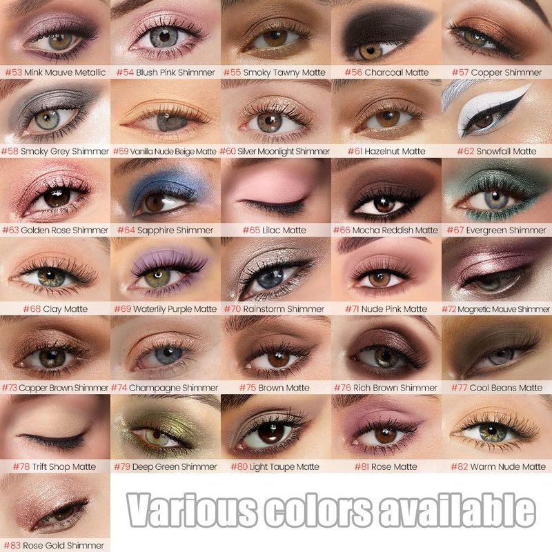 evpct 8Pcs Cream Eyeshadow Stick Set for Women, Black White Lavender Purple Matte Blue Chocolate Emrald Green Grey Shimmer, Silky Matte Shimmer Eyeshadow Applicator Sticks Eye Makeup sombras para ojos