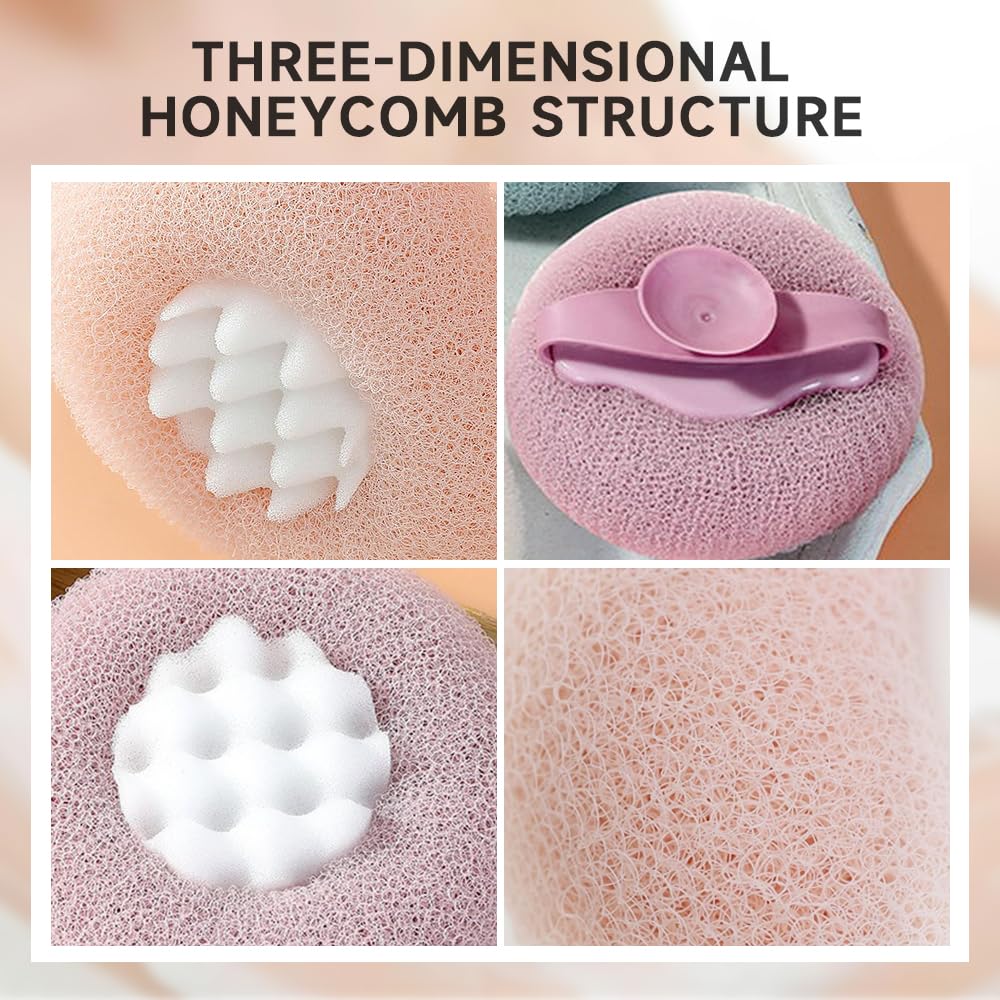 Super Soft Sunflower Suction Cup Bath Ball, 2-in-1 Sunflower Bath Ball Exfoliating Bath Sponge Cleaning Brush, Sponge Mesh Pouf Shower Ball for Women, Men Shower