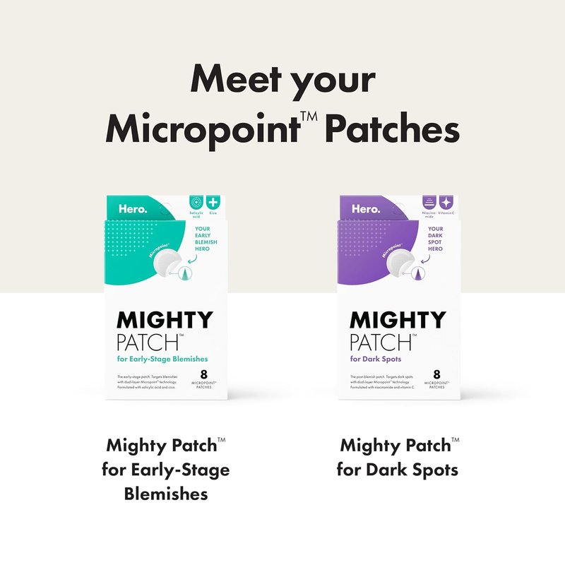 Mighty Patch Dark Spot Remover - Micropoint™ Blemish Patches with 395 Micropoints | 8 Count, Dermatologist Tested