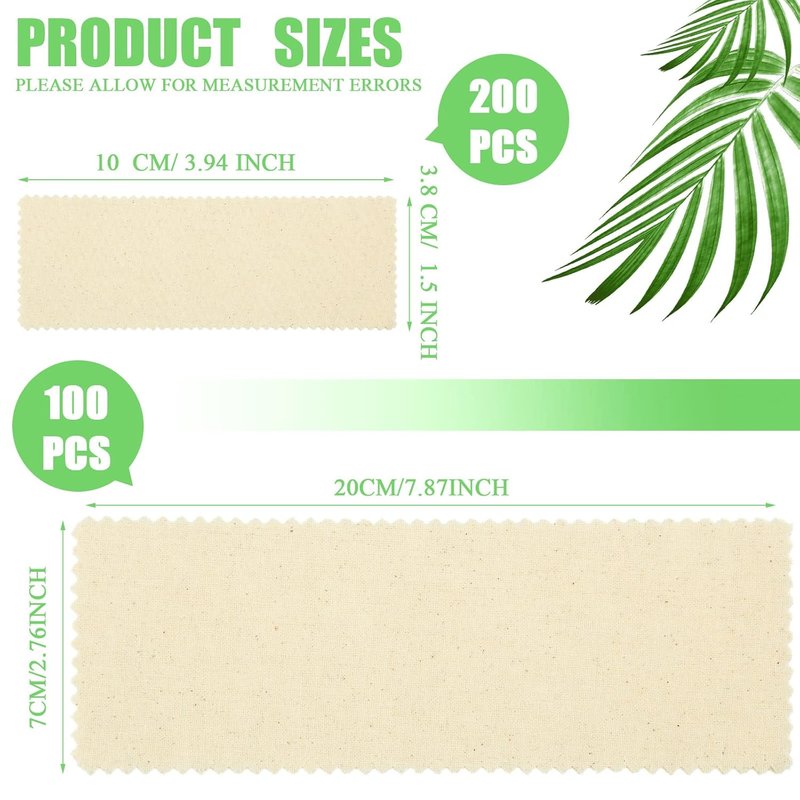 Natural Muslin Epilating Wax Strips - 300 Pcs Precut Hair Removal Cloth for Face & Body | Mixed Sizes