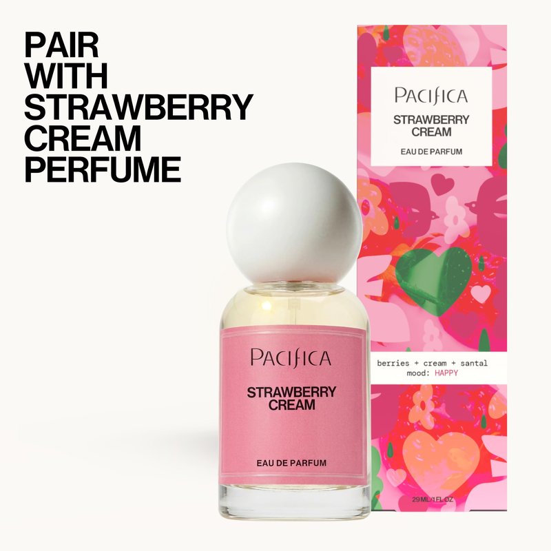 Pacifica Strawberry Cream Fruity Body Mist for Women – Sweet Strawberry Vanilla Cream Fragrance Spray, Hydrating, Odor Neutralizing, Vegan & Cruelty-Free, Phthalate-Free, 5 oz