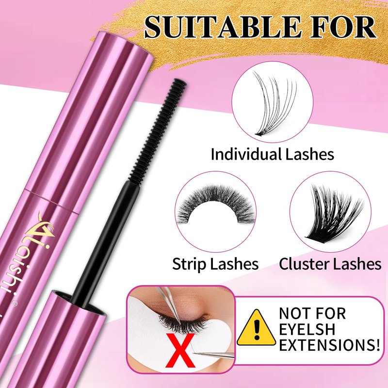 Skiennix Lash Bond and Seal Set - Waterproof 3-in-1 Eyelash Glue Kit for 150H+ Hold | Quick 30s Remover