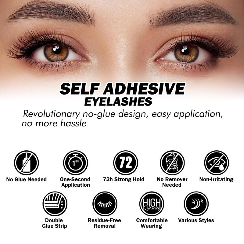 EASITENSION 156 PCS Self Adhesive Eyelashes Clusters Kit Lash Clusters DIY Eyelashes Pre Glued No Glue Needed No Remover No residue