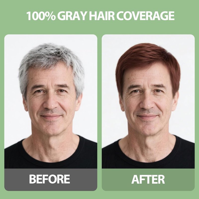 Brown Hair Dye Shampoo - 3-In-1 Natural Color Treatment for Gray Hair | Ammonia & Paraben Free