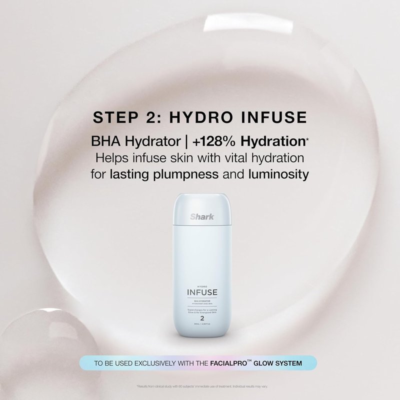 Shark FacialPro Glow Replenishment Kit - AHA + BHA Exfoliating Gel & Hydro Infuse Hydrator for Spa-Level Skin Care | Compatible with FacialPro Glow System