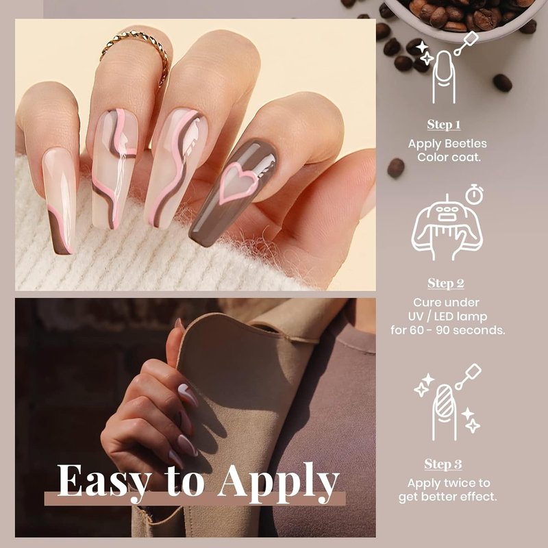 Beetles Brown Gel Nail Polish - 15ml Dark Brown Soak Off Gel for UV/LED Nail Art & Manicure Gifts