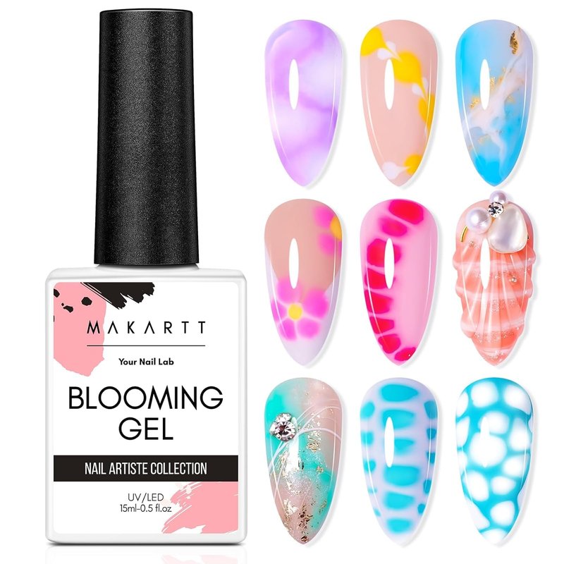 Makartt Clear Blooming Gel - 15ml UV LED Nail Art Polish for Stunning Marble Designs | DIY Flower Effect