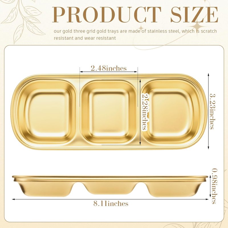 DIY Esthetician Bowls - Stainless Steel Face Mask Tray Set | 4 Pcs Gold Compartment for Spa & Skincare
