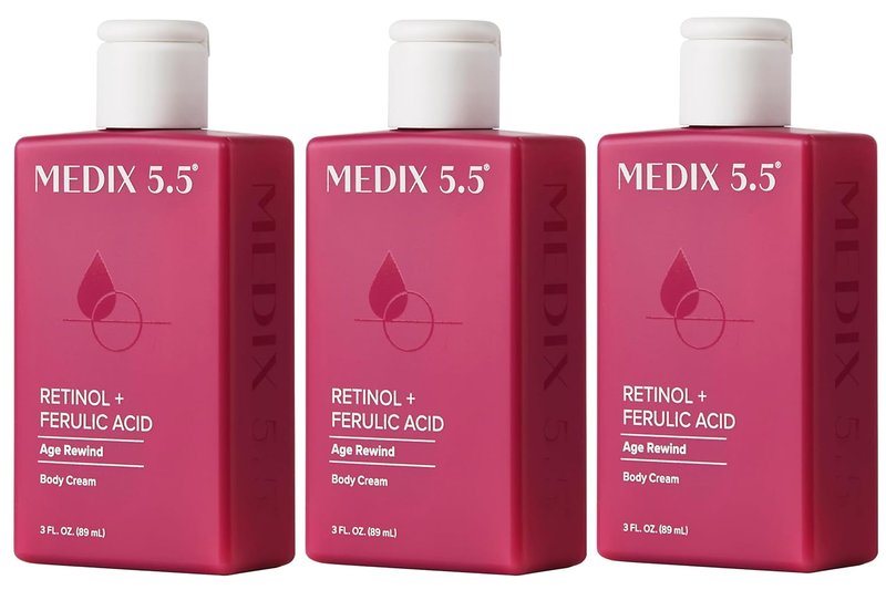 Medix 5.5 Retinol Body Lotion - Firming Moisturizer for Crepey Skin | Travel Size 3-Pack, 3 Fl Oz