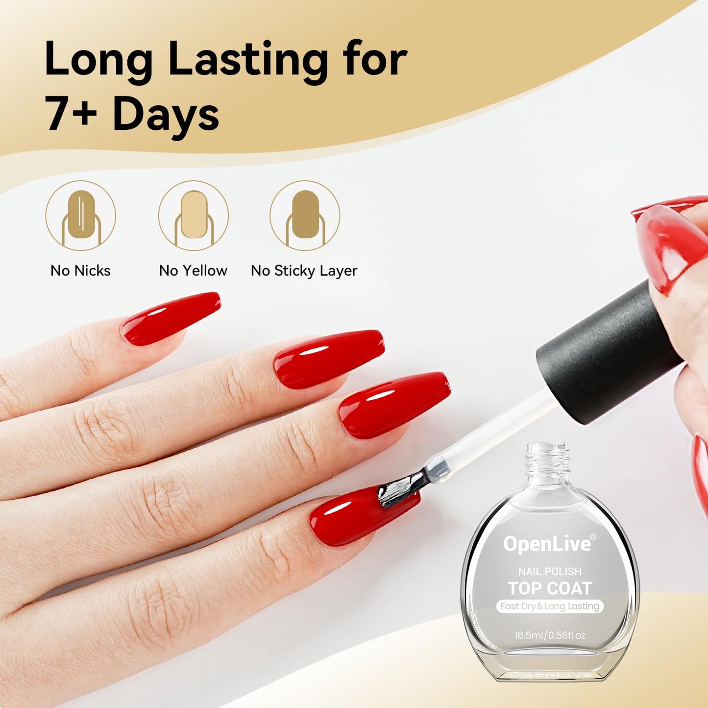 Top Coat Clear Nail Polish - Quick Dry, High Shine, Long Lasting Gloss | 16.5ml for Salon Quality Nail Art