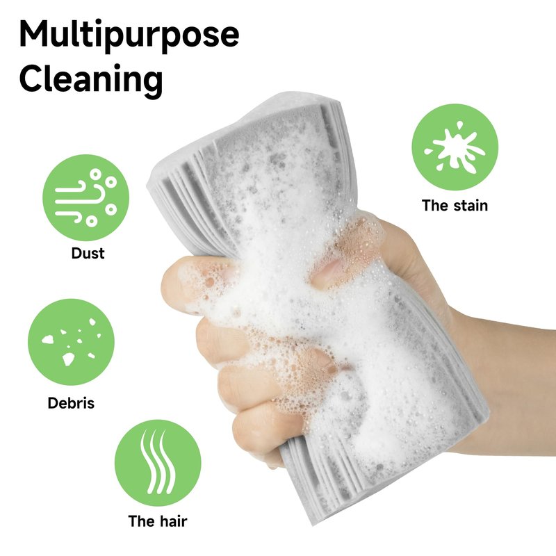 4Pcs PVA Kitchen Multi Purpose Scrub Sponges，Scrubbing Sponge with Handle Decontamination Cleaning Sponge Soft Water Absorb Dishwashing Sponge for Household (Gray*2+Green+Pink)