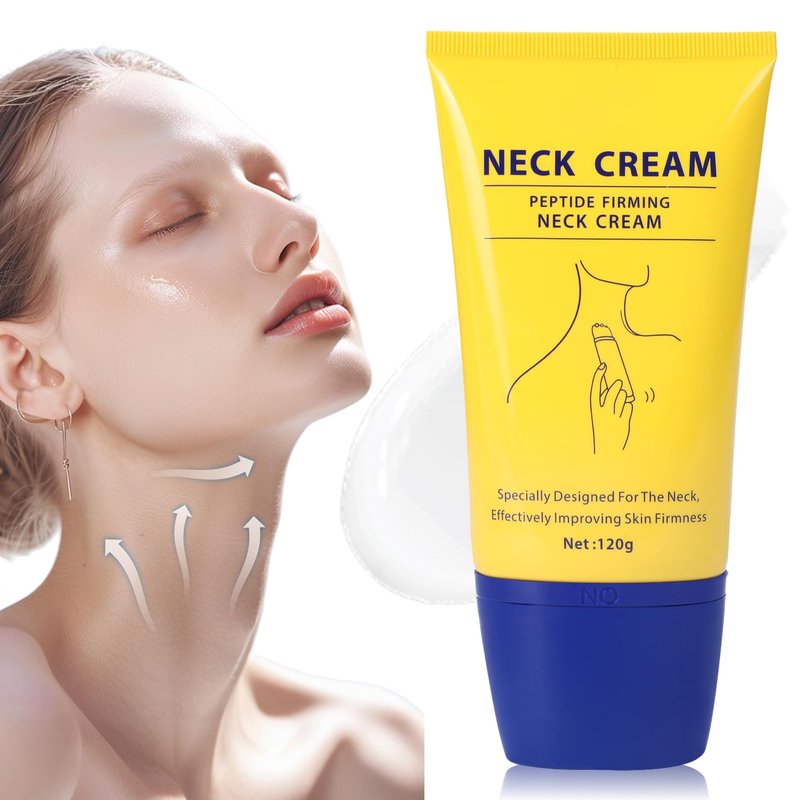 Botanikind Neck Firming Cream with Massage Roller Hydrating & Tightening & Lifting Cream Silky Texture, Wrinkle Neck & Chest Perfecting Cream for Woman (4.23 Fl Oz)