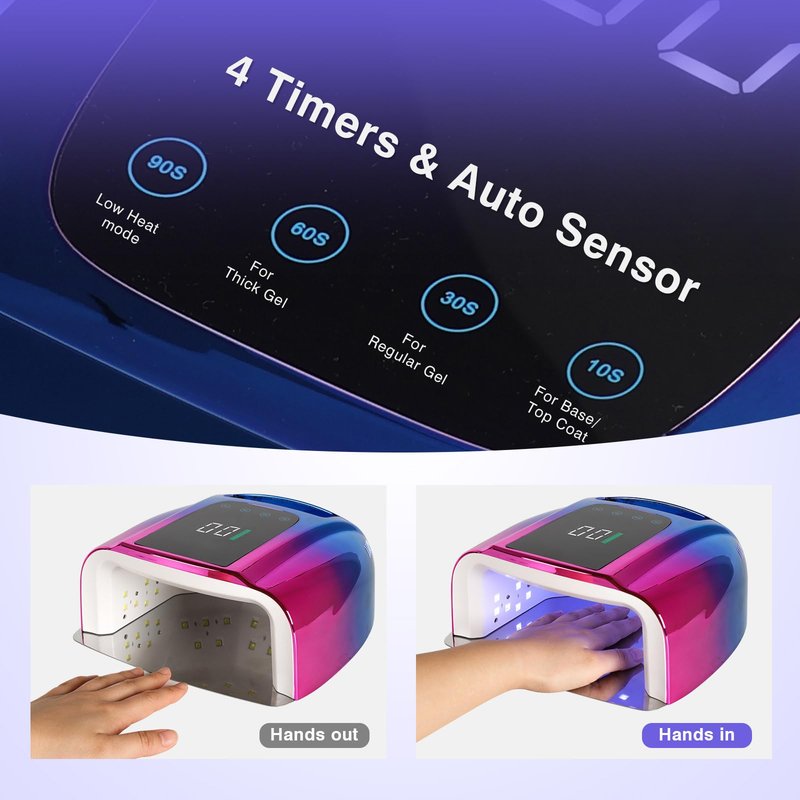 NailFace 96W Rechargeable UV LED Nail Lamp UV Light for Gel Nails Cordless Gel Nail Lamp Nail Dryer with 42 Beads Smart Sensor & Metal Base