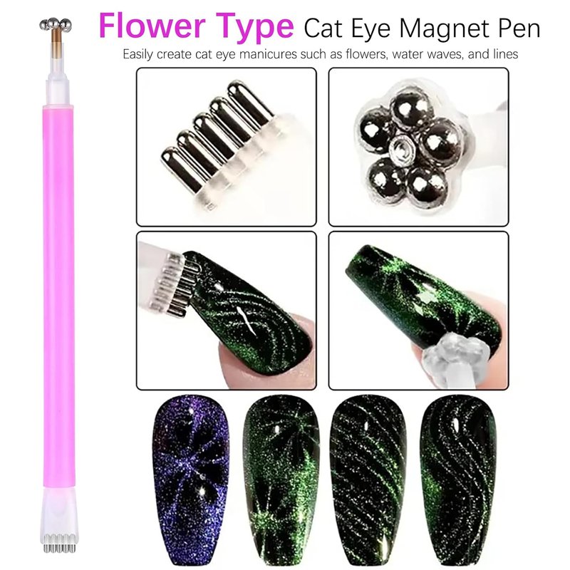 Cat Eye Nail Magnet Tool Set - 38 Pcs Strong Magnetic Gel Polish Tools for DIY Manicure | Nail Art Design Essentials