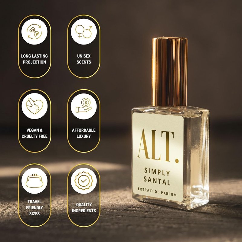 ALT. FRAGRANCES Simply Santal - Inspired by Santal 33 Perfume, Unisex Perfume, Extrait de Parfum, Long Lasting Fragrance, Sandalwood Leather Scent, 60ml