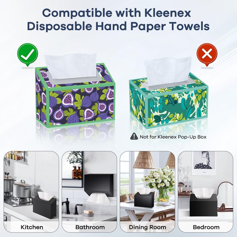 Acrylic Hand Towel Box Cover Compatible with Kleenex Disposable Hand Towels Wall-Mounted Paper Towel Dispenser Suitable for Tabletop, Bathroom, Car, and Office Use Valentine's Day Gifts (Black)