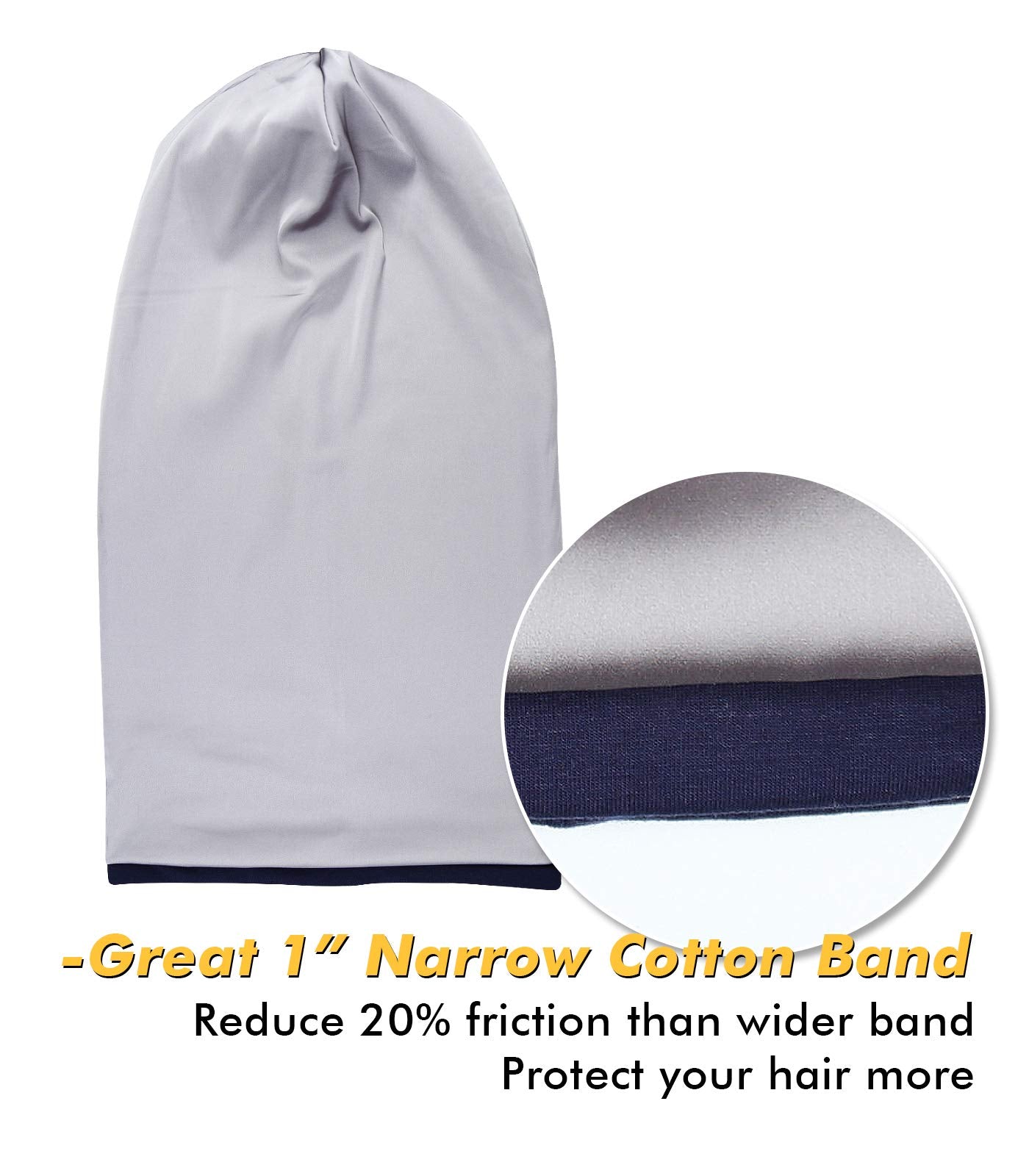 Sleep Cap for Long Braid Girl Satin Lined Adjustable