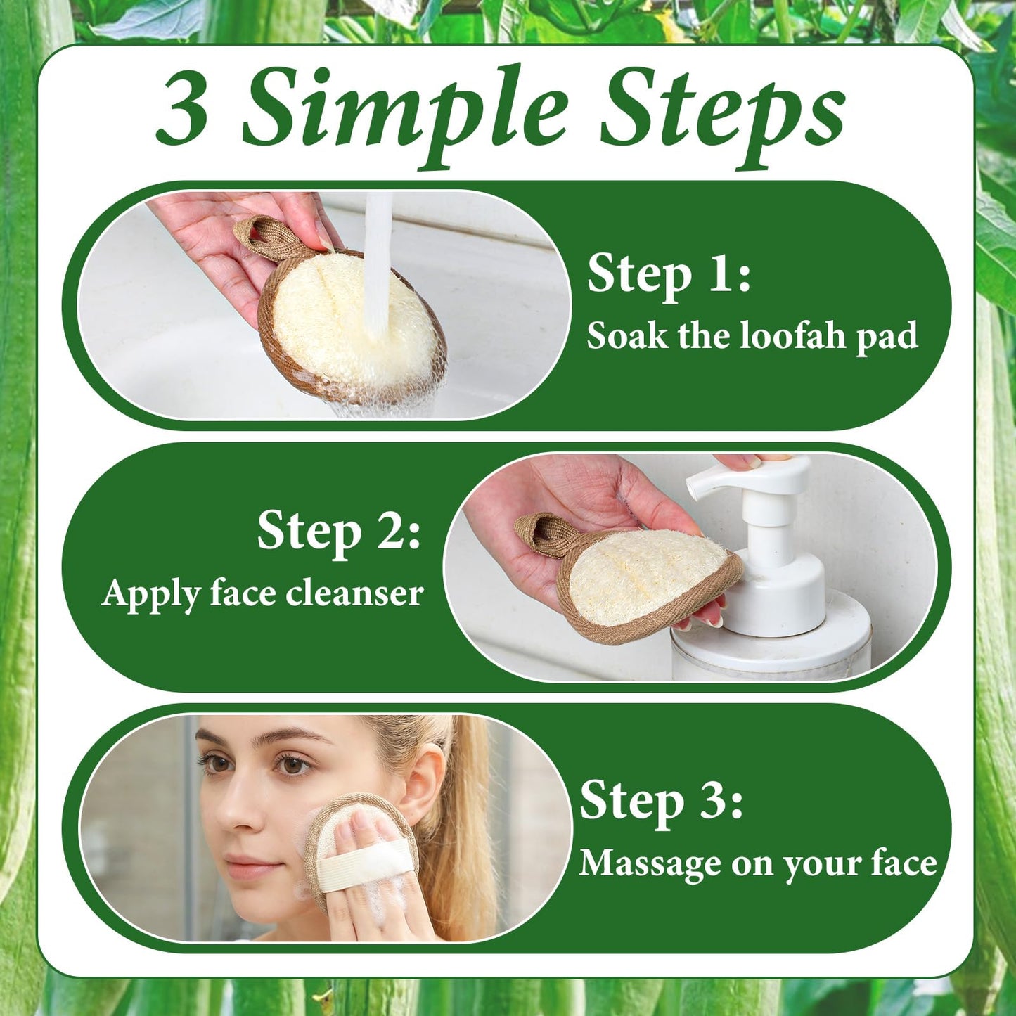 TIESOME 8 Pcs Exfoliating Face Scrubber, Gentle Shower Loofah Facial Scrubber Pads for Women & Men, Soft Face Exfoliator Pads for Deep Clean, Removes aDead Skin & Unclogs Pores, Reusable Sponge, Beige