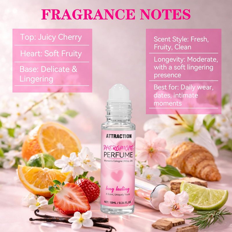 Bellisinno Pheromones Perfumes for Women, Long Lasting Roll on Perfume Oil, Natural Pheromones Fragrance, Portable Rollerball Cologne, 0.34 fl oz (10ml)