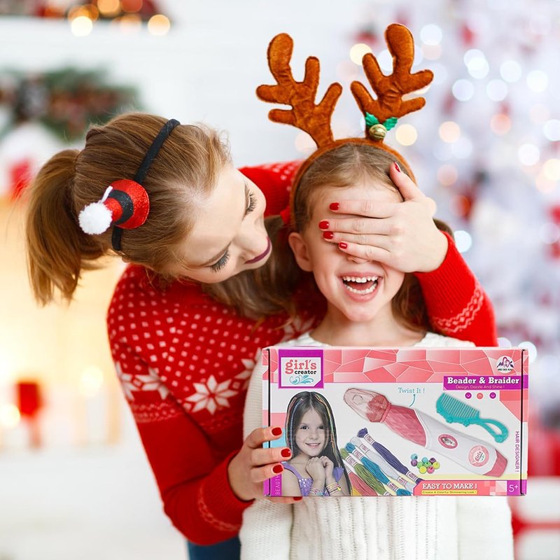 Skiennix DIY Hair Salon Toys - Automatic Hair Braiding Machine & Accessories for Girls 3-12 Years Old