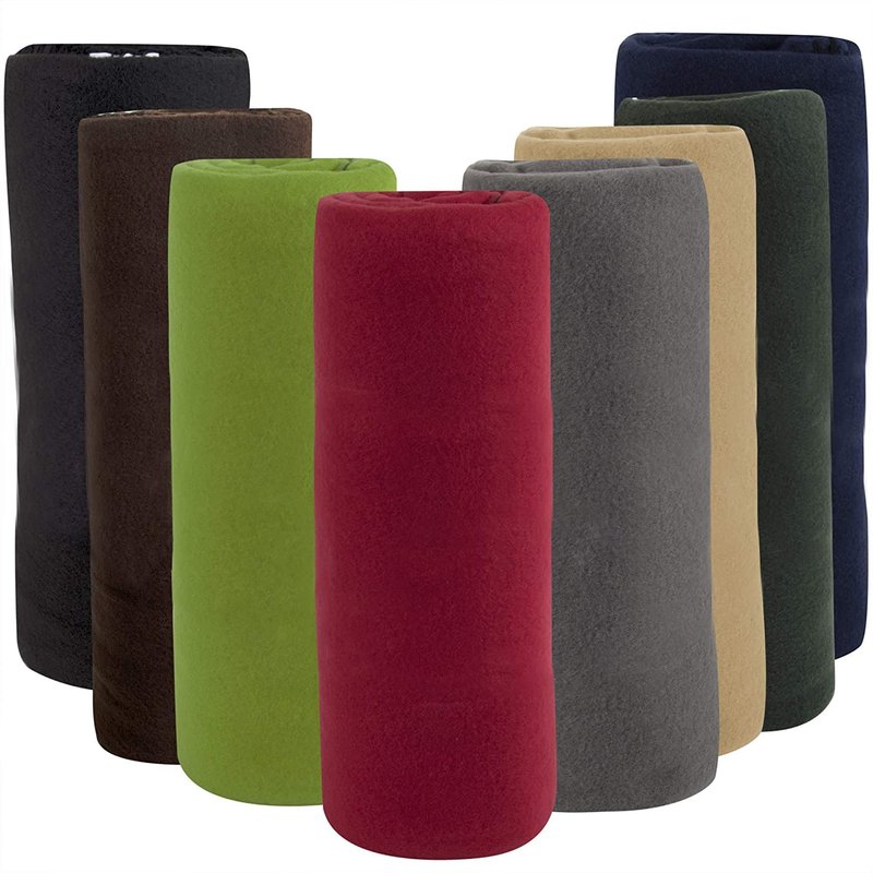 (24 Pack) Bulk Fleece Fall Throw Blankets 50x60 for Wedding Favors, Homeless Women, Men, Homes, Bed, Sofa, Couch, Office, Pet Blankets, Travel | Soft Warm Lightweight Throw Blankets in Bulk (8 Color)