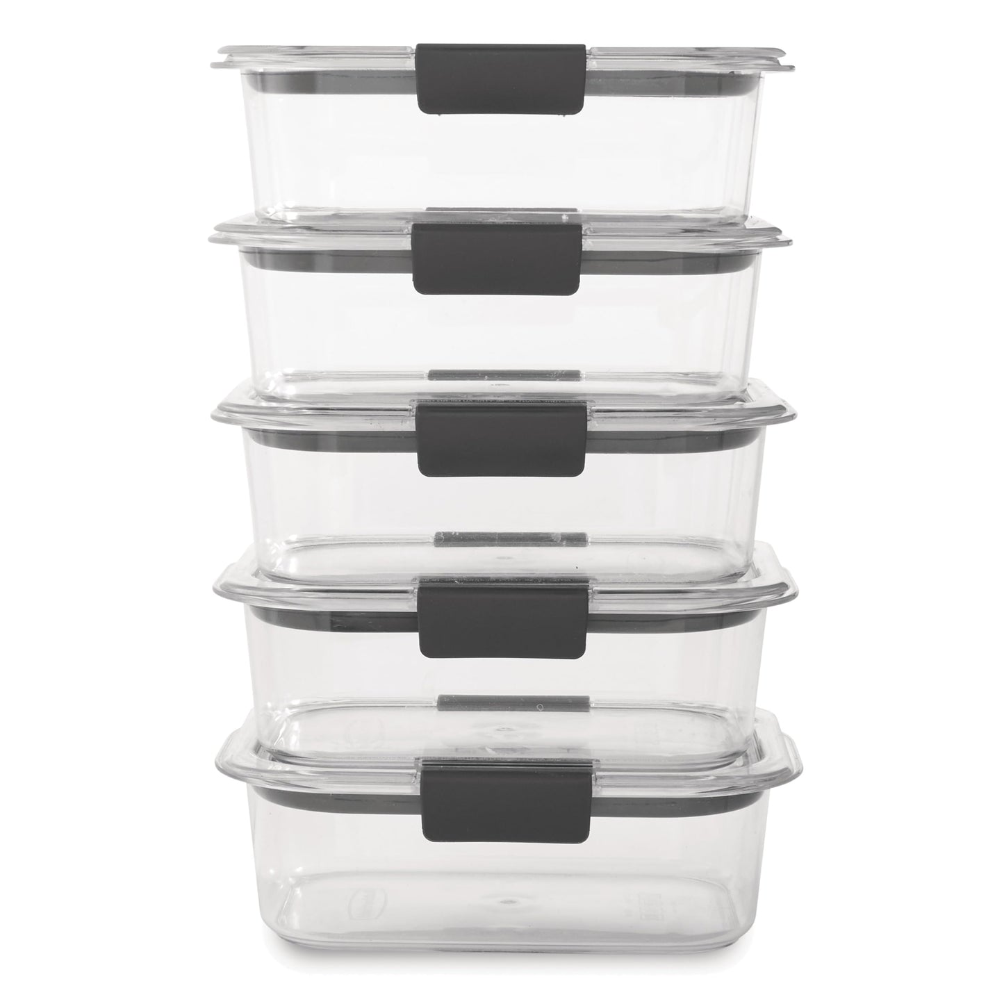 Rubbermaid Brilliance Tritan Plastic Food Storage Containers BPA Free Airtight Lids Ideal for Lunch Meal Prep & Leftovers Set of 5 (3.2 Cup)
