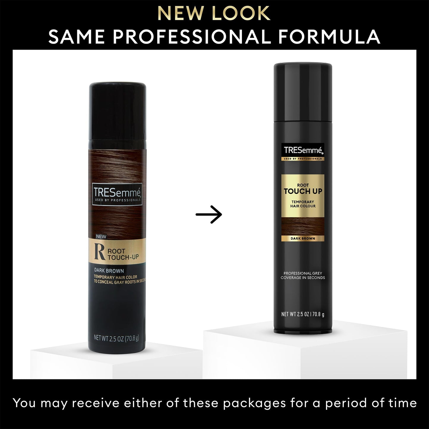 TRESemmé Root Touch Up, Temporary Hair Color Spray, Travel-Size 6-Pack – Dark Brown, Professional Grey Hair Coverage in Seconds, 2.5 Oz Ea
